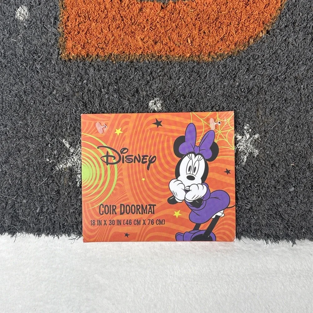 Disney Minnie Mouse Witch BOO Outdoor Coir Halloween Welcome Doormat 18